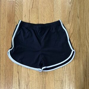 Black Women's Athletic or Sleep Shorts with White Trim